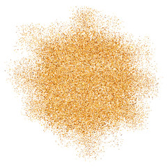 Fototapeta na wymiar Golden glitter vector texture splash on white background