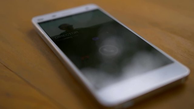 Director is Calling on Mobile Phone, Close-up of Mobile Phone, Viber Call
