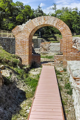Entrance of the ancient Thermal Baths of Diocletianopolis, town of Hisarya, Plovdiv Region, Bulgaria