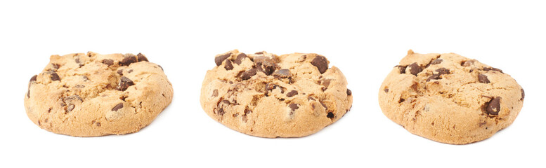 Pile of cookies isolated over the white background