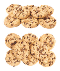 Pile of cookies isolated over the white background