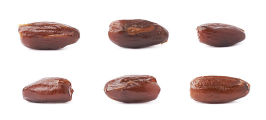 Date fruit over isolated white background surface