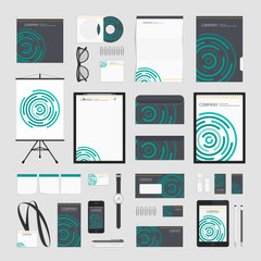 Fototapeta premium Green circles corporate style template.