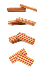 Stack of cookies isolated over the white background