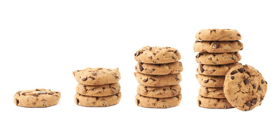 Stack of cookies isolated over the white background