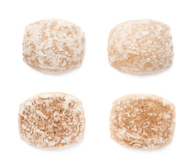 Set of small gingerbread cake  isolated over the white background