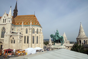 Ceramic tiles on roof of Matthias churc
