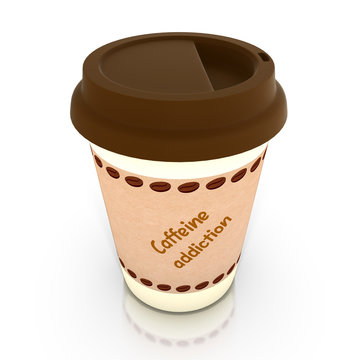 Caffeine addiction coffee cup