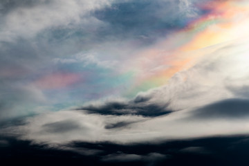colorful dramatic sky with cloud at sunset