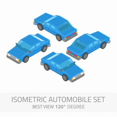 Isometric automobile set.