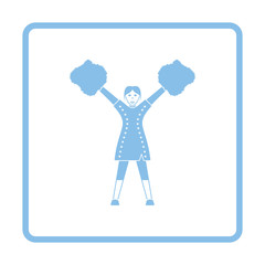 American football cheerleader girl icon