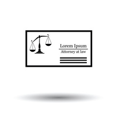 Lawyer business card icon