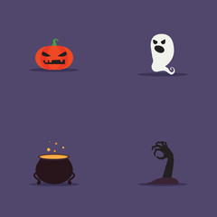 Cartoon halloween objects