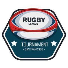 rugby league tournament label design vector illustration eps 10