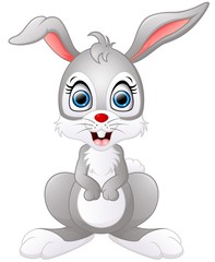 Cute rabbit cartoon isolated on white background
