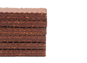 Chocolate Peanut Butter Wafer Cookies on a White Background