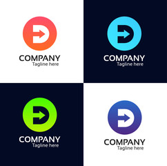 D letter round icon company logo sign vector design
