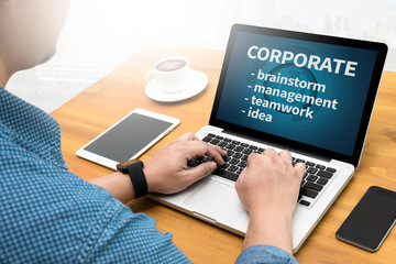 Fototapeta na wymiar CORPORATE Process Business Strategy Management Teamwork and COR