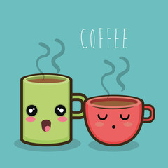 cartoon coffee cup mug hot design vector illustration