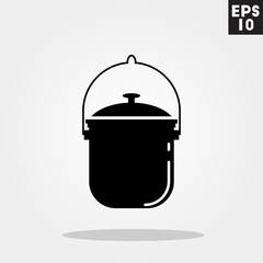 Pan for camping icon in trendy flat style isolated on grey background. Id card symbol for your design, logo, UI. Vector illustration, EPS10.