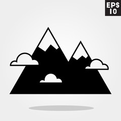 Fototapeta na wymiar Mountain icon in trendy flat style isolated on grey background. Id card symbol for your design, logo, UI. Vector illustration, EPS10.