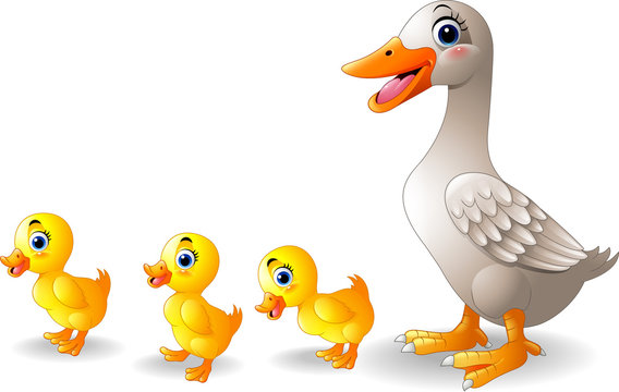 Cartoon duck family cartoon
