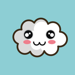 kawaii cloud happy design vector illustration eps 10