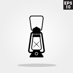 Camping lantern icon in trendy flat style isolated on grey background. Id card symbol for your design, logo, UI. Vector illustration, EPS10.