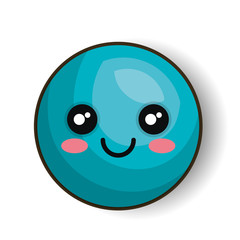 emoticon happy blue round isolated graphic vector illustration eps 10