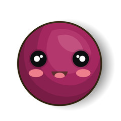 cartoon emoticon purple smiling design vector illustration eps 10