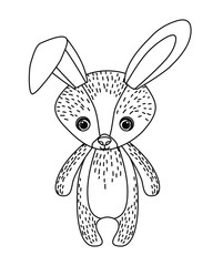 Rabbit icon. Animal cartoon and nature theme. Isolated and drawn design. Vector illustration