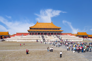 Tourism at Palace Museum (Forbidden City), Beijing, China
