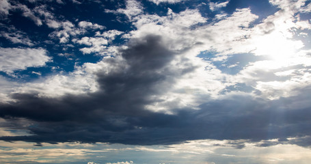 colorful dramatic sky with cloud at sunset
