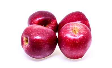 Fresh red apple isolated on white background.
