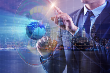 Businessman in global business concept
