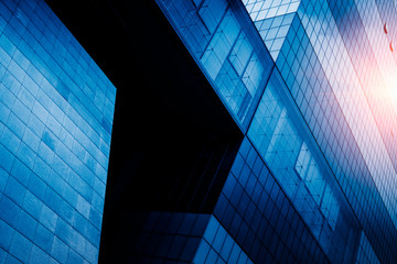 modern building facade,blue toned,china.