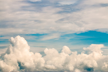 colorful dramatic sky with cloud at sunset