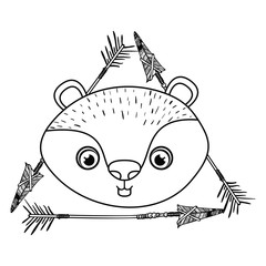 Beaver icon. Animal cartoon and nature theme. Isolated and drawn design. Vector illustration
