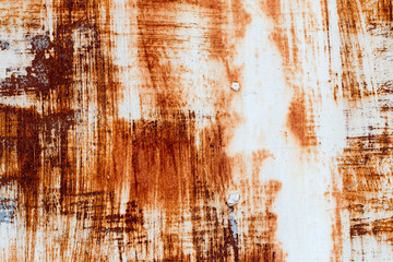 A background of peeling paint and rusty old metal