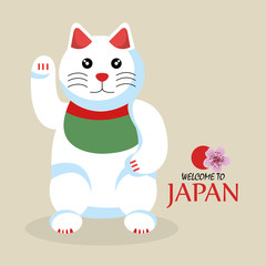 cat cartoon icon traditional culture japan design vector illustration eps 10