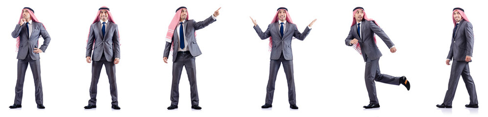 Set of photos with arab businessman