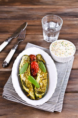 Baked zucchini with tomatoes