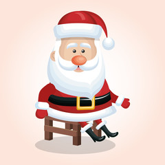 santa claus sitting chair design graphic vector illustration