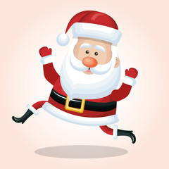 happy santa claus cartoon jump design vector illustration