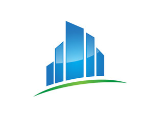  building apartement blue logo.
