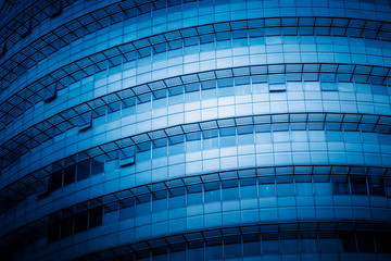 modern building facade,blue toned,china.