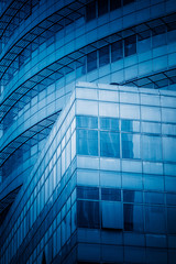 Obraz premium modern building facade,blue toned,china.