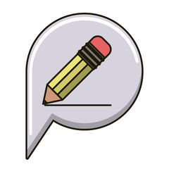 Pencil icon. Write tool school and office theme. Isolated design. Vector illustration