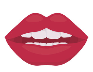 Mouth cartoon icon. Female sexy and lips theme. Colorful design. Vector illustration