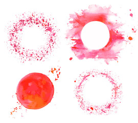 Vector set of abstract watercolor pink background textures